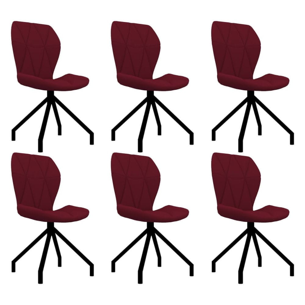 Petromila vidaXL Jedálenské stoličky 6 ks, červené, umelá koža